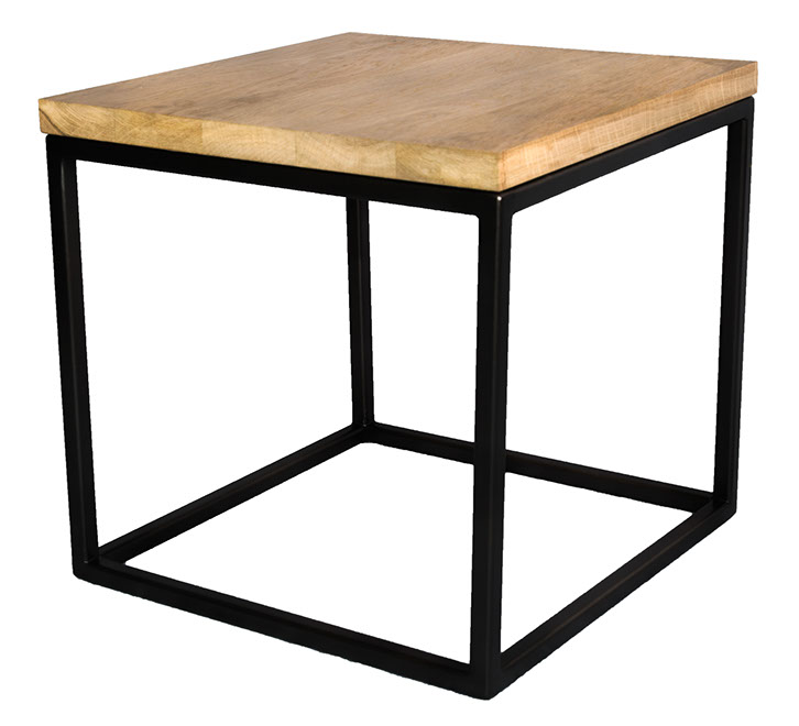 Andrew McQueen Side Table - Black square metal frame with ...